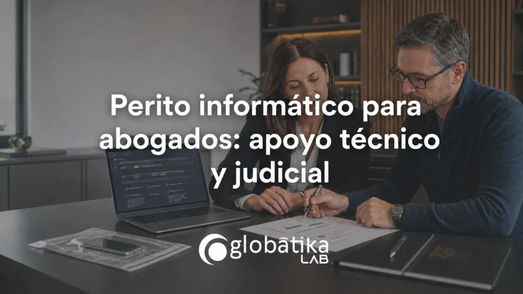 Perito informático prestando apoyo pericial a abogados