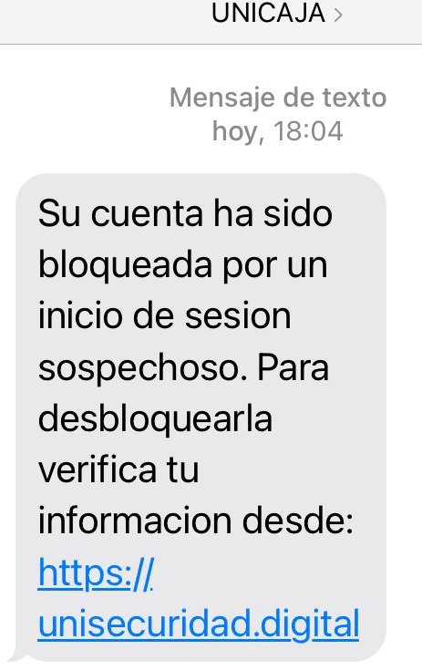 Nuevo ataque de phishing tras la fusion de Unicaja y Liberbank 1