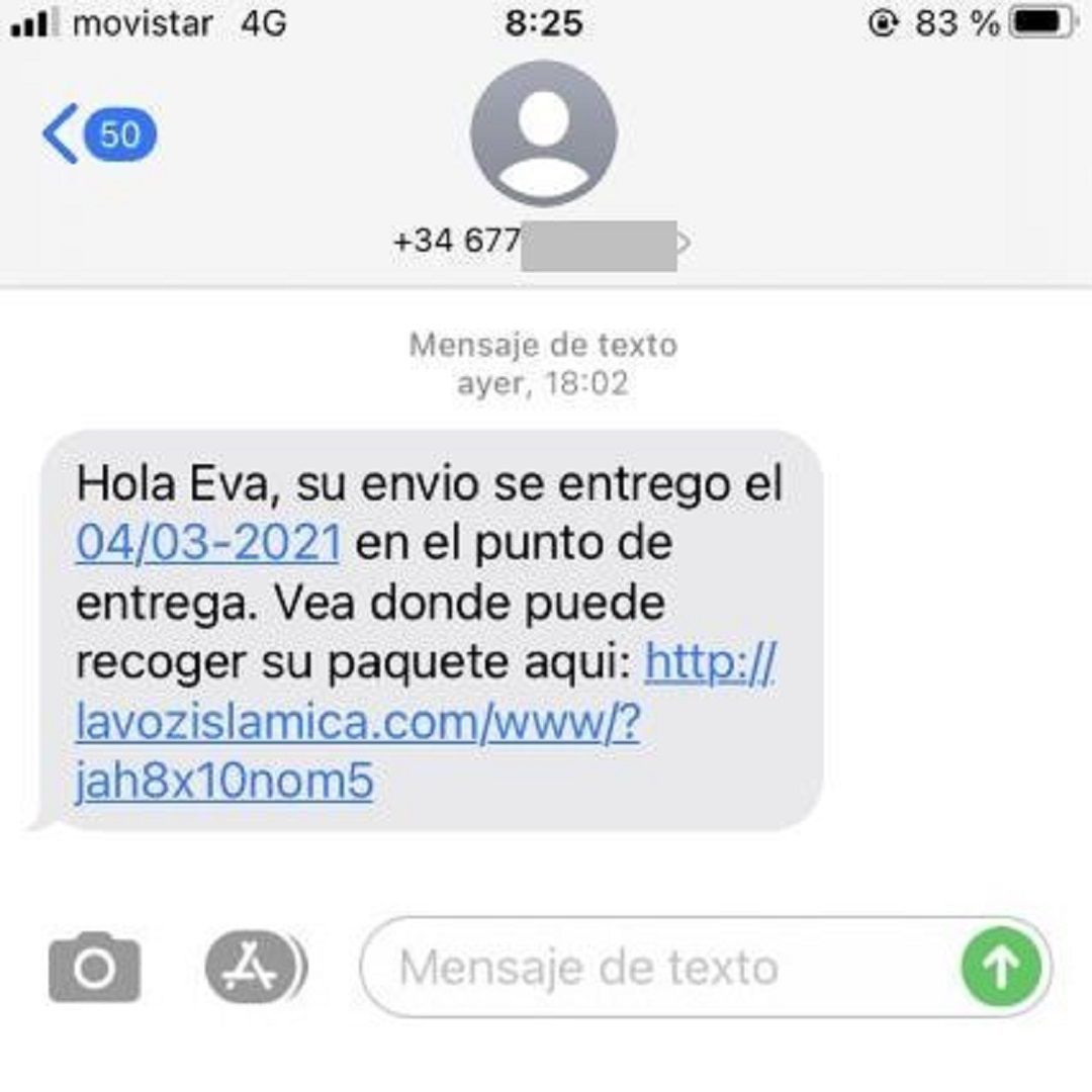 Análisis de una ciberestafa mediante smishing y suplantación de identidad
