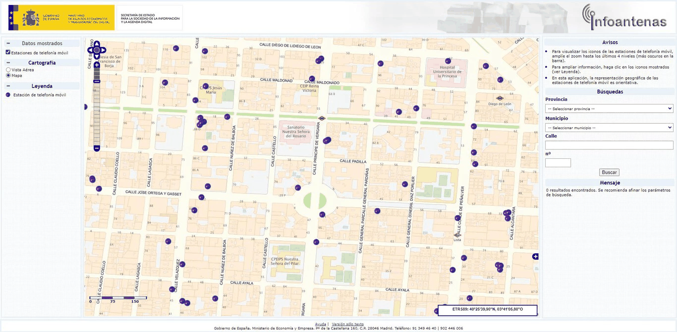 Geolocalizacion de Lineas Telefonicas Mapa