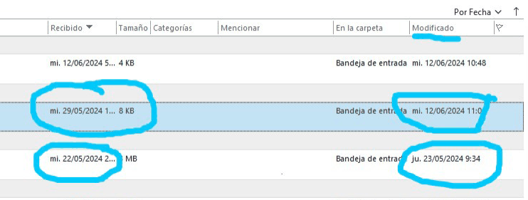 Captura-Peritar correo electróonico manipulado en Outlook